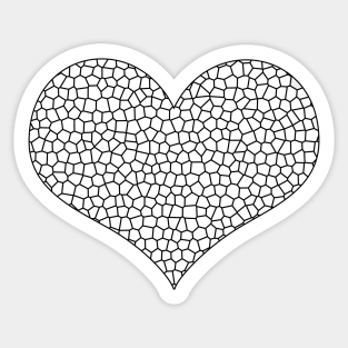 Heart - love - geometric pattern  - black and white. Sticker